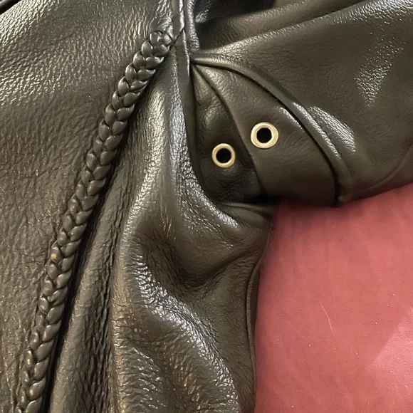 Women’s black leather biker jacket - Picture 2 of 8